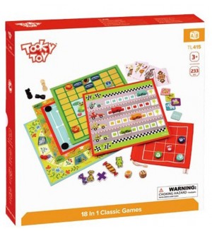 Комплект класически игри Tooky Toy - 18 в 1