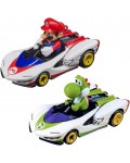 Комплект колички Carrera Pull & Speed - Super Mario, Mario & Yoshi, 2 броя, 1:43