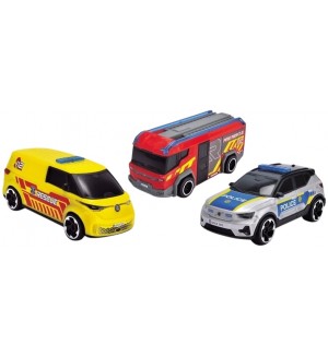 Комплект колички Dickie Toys - SOS автомобили, 1:36, 3 броя