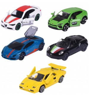 Комплект колички Majorette - Dream Cars Italy, 5 броя