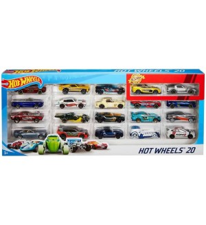 Комплект колички Mattel Hot Wheels, 20 броя
