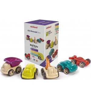 Комплект колички Miniland - Minimobil, 12 cm, 5 броя