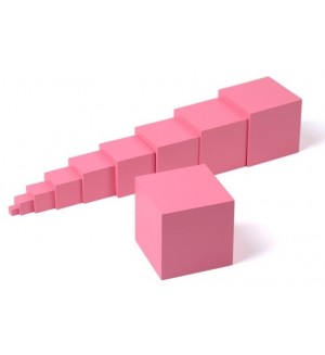 Комплект кубчета Smart Baby - Розовата кула на Монтесори, 0.7-7 cm