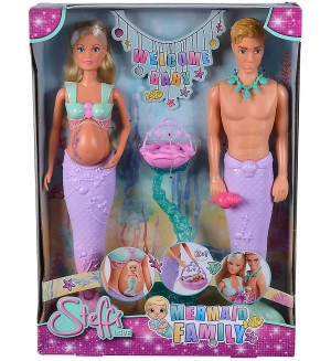 Комплект кукли Simba Toys Steffi Love - Семейство русалки с бебе