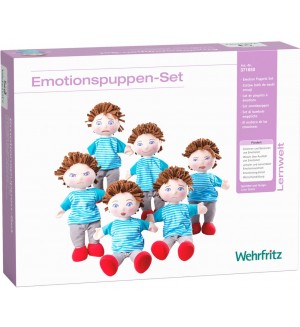 Комплект кукли за куклен театър Haba - Емоции, 6 броя