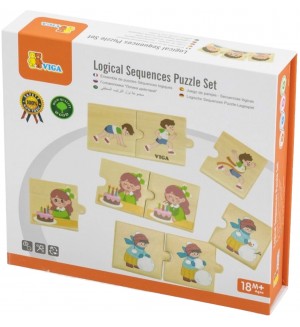 Комплект логически пъзели Viga Toys - Ежедневни дейности