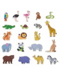 Комплект магнити Viga Toys - Диви животни, 20 части