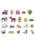 Комплект магнити Viga Toys - Животни и елементи от фермата, 20 части