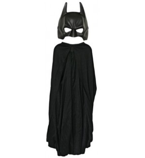 Комплект маска и пелерина Rubies - Батман, черен