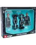 Комплект метални колички Bburago - Mercedes GP W15, F1, 1:43, 2 броя