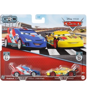 Метални колички Disney Pixar Cars GRC Global Racers Cup - Raoul Caroule and Miguel Camino, 1:55