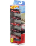 Комплект метални колички Hot Wheels - Ferrari, 5 броя, 1:64