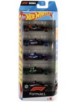 Комплект метални колички Hot Wheels - Race Team, Formula 1, 1:64, 5 броя Комплект метални колички Hot Wheels - Race Team, Formula 1, 1:64, 5 броя