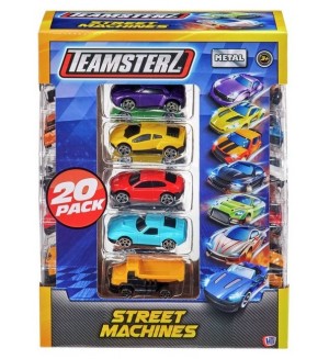Комплект метални колички HTI Teamsterz - Street Machines, 20 броя