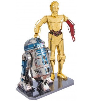Комплект метални сглобяеми модели Metal Earth - Star Wars: C-3PO & R2-D2