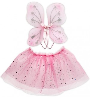 Комплект Micki - розова пола и криле със звездички