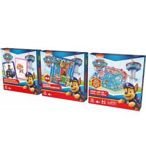 Комплект настолни игри Spin Master: Paw Patrol Bundle - Jumbo Cards, Pop-Up Game, Puzzle