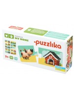 Комплект образователни пъзели Puzzlika - Кой къде живее, 20 части