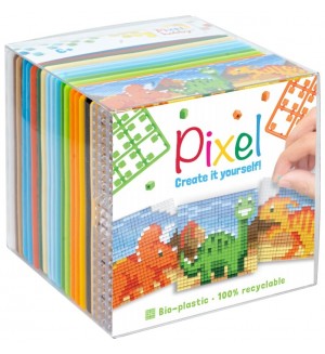 Комплект от 3 мозайки Pixelhobby - Динозаври, с пиксели Classic