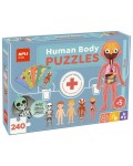 Комплект от 5 пъзела Apli Kids - Човешкото тяло с височина 70 cm, 240 части