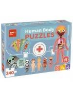 Комплект от 5 пъзела Apli Kids - Човешкото тяло с височина 70 cm, 240 части