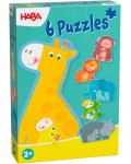Комплект пъзели Haba - Семейство зоо животни, 6 броя