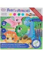 Комплект рисуване по номера Craft Buddy - Семейство динозаври
