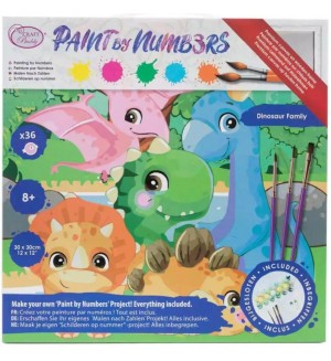 Комплект рисуване по номера Craft Buddy - Семейство динозаври Комплект рисуване по номера Craft Buddy - Семейство динозаври