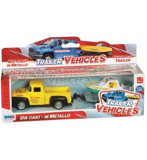 Комплект RS Toys - Ретро пикап с лодка или каравана, 1:48, асортимент
