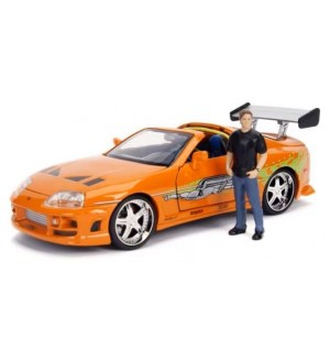 Комплект с фигура Jada Toys Fast & Furious - 1995 Toyota Supra, 1:24 Комплект с фигура Jada Toys Fast & Furious - 1995 Toyota Supra, 1:24