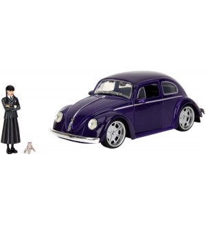 Комплект с фигура Jada Toys - Wednesday с Volkswagen Beetle, 1:24
