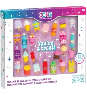 Комплект с фигурки-гумички 3C4G - Snacks 'N Sweets Puzzle, 25 броя