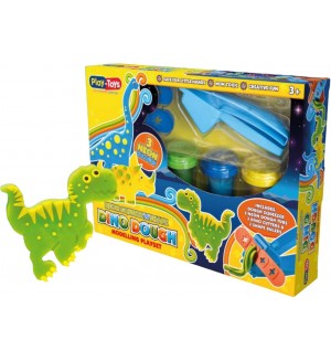 Комплект с моделин Play-Toys - Динозаври