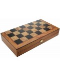 Комплект шах и табла Manopoulos - Цвят маслиново дърво, 30 x 15 cm