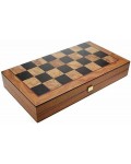 Комплект шах и табла Manopoulos - Цвят маслиново дърво, 38 x 20 cm