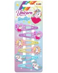 Комплект шноли за коса Craze - Еднорог, 6 броя