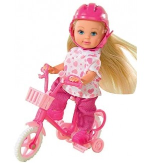 Комплект Simba Toys Evi Love - Еви, с розово колело и розова каска