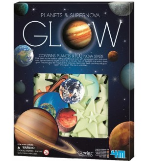Комплект светещи звезди 4M - Glow, планети и 100 звезди