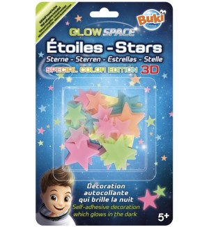Комплект светещи звезди Buki France - Многоцветни, 50 броя Комплект светещи звезди Buki France - Многоцветни, 50 броя