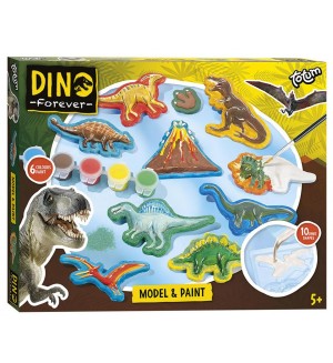 Комплект Totum - Направи си сам, Гипсови фигурки Model & Paint Dino