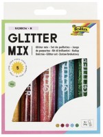 Комплект цветни брокати за декорации Folia - Цветовете на дъгата, 5 броя