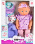Комплект Tutu Love - Кукла с гърне и биберон, лилава, 31 cm
