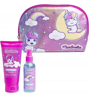 Комплект за баня Martinelia Little Unicorn - Несер с душ гел и спрей за тяло