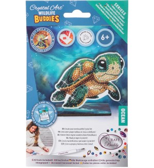 Комплект за диамантена бродерия Craft Buddy - Crystal Art Buddies: Костенурка, 7 части