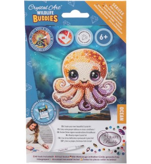 Комплект за диамантена бродерия Craft Buddy - Crystal Art Buddies: Октопод, 7 части