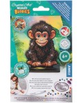 Комплект за диамантена бродерия Craft Buddy - Crystal Art Buddies: Шимпанзе, 7 части