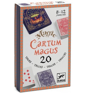 Комплект за фокуси Djeco - Cartum Magus, 20 магически трика с карти