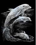Комплект за гравиране Royal Silver - Делфини в морето, 20 х 25 cm