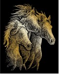Комплект за гравиране Royal Gold - Коне, 20 х 25 cm