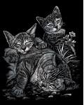 Комплект за гравиране Royal Silver - Котета, 20 х 25 cm